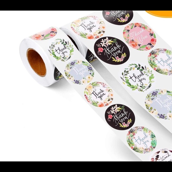 lolas_boutique_ Other - 500 floral 1.5” thank you stickers + many extras!